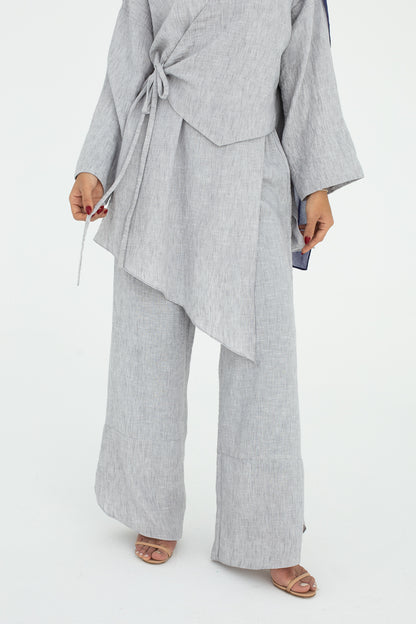 Modern Hem Pants In Grey