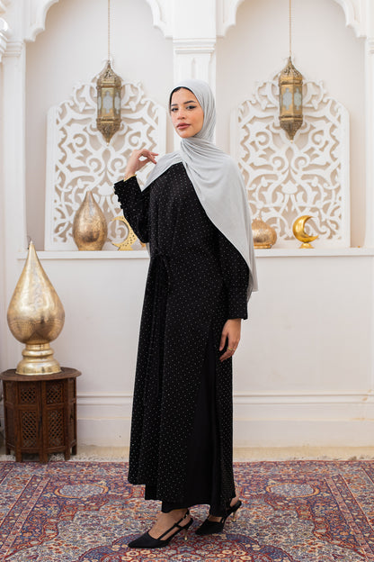 Wrapping Slit dress in Black