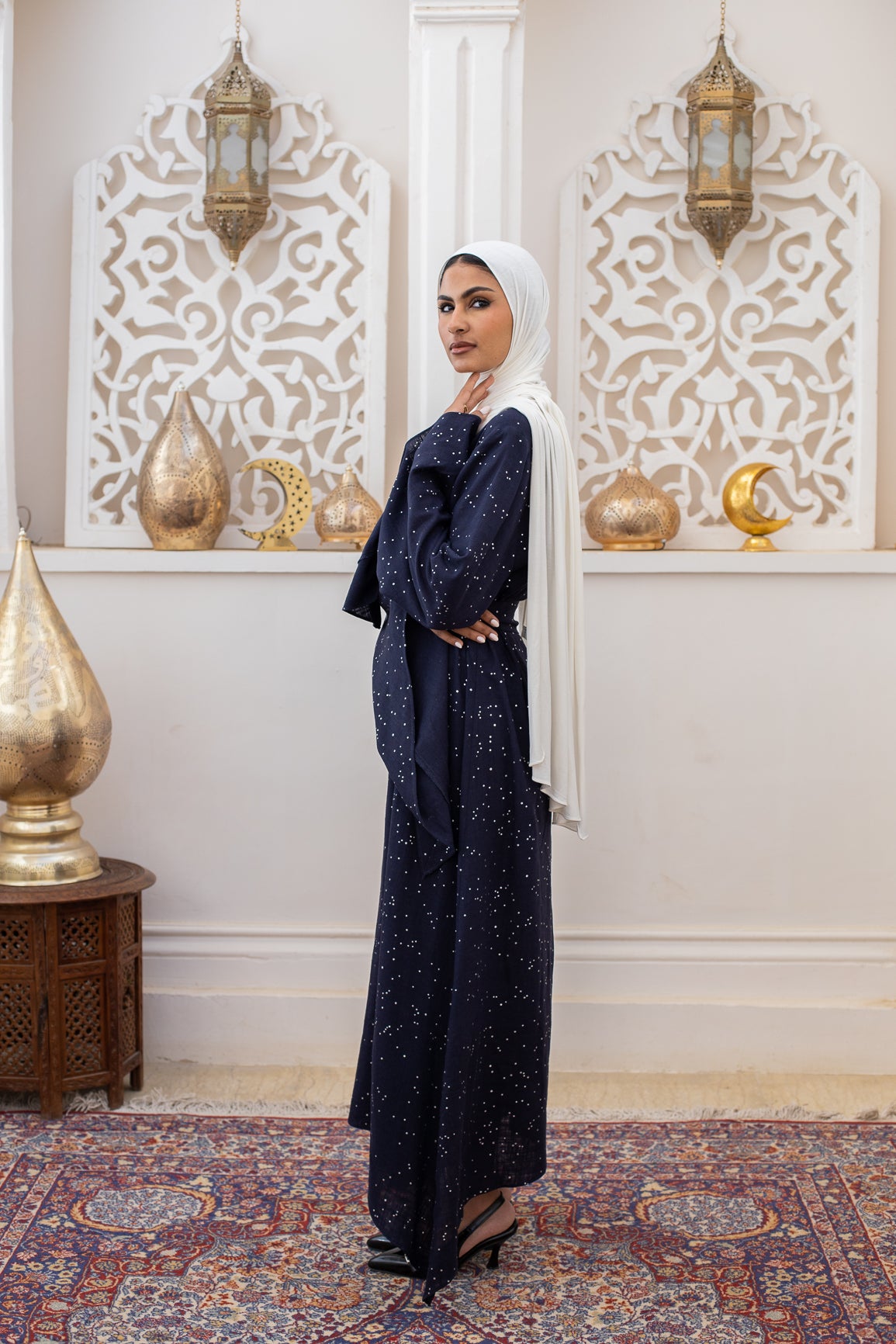 Amal Dress in Navy