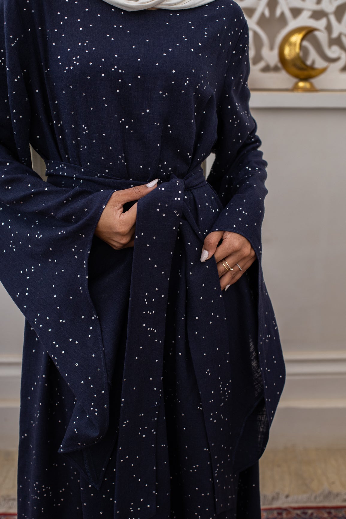 Amal Dress in Navy