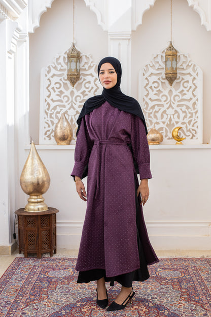 Wrapping Slit dress in Purple