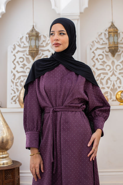 Wrapping Slit dress in Purple