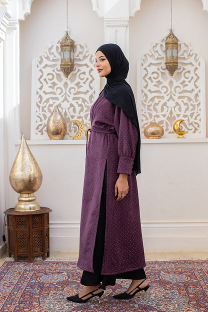 Wrapping Slit dress in Purple