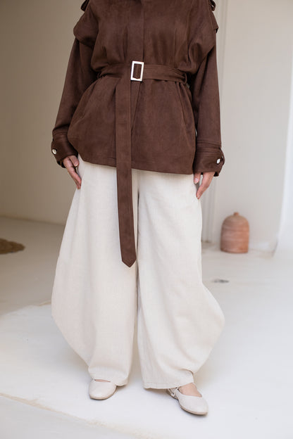 Barrel pants in Beige