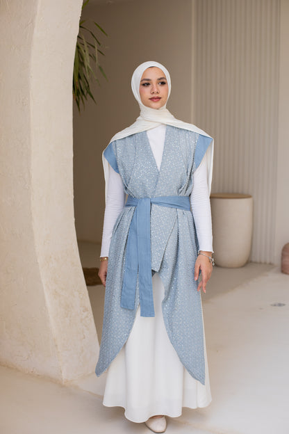 Leil Denim vest in Light blue