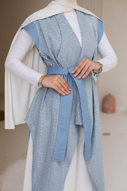 Leil Denim vest in Light blue