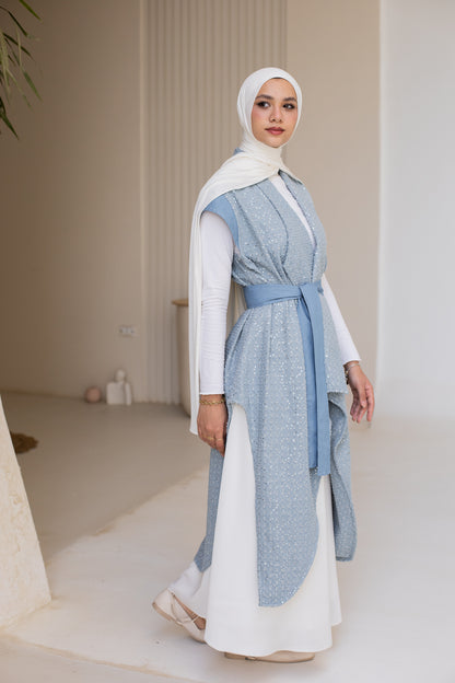 Leil Denim vest in Light blue