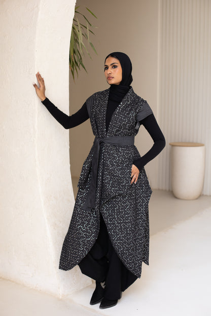 Leil Denim vest in black