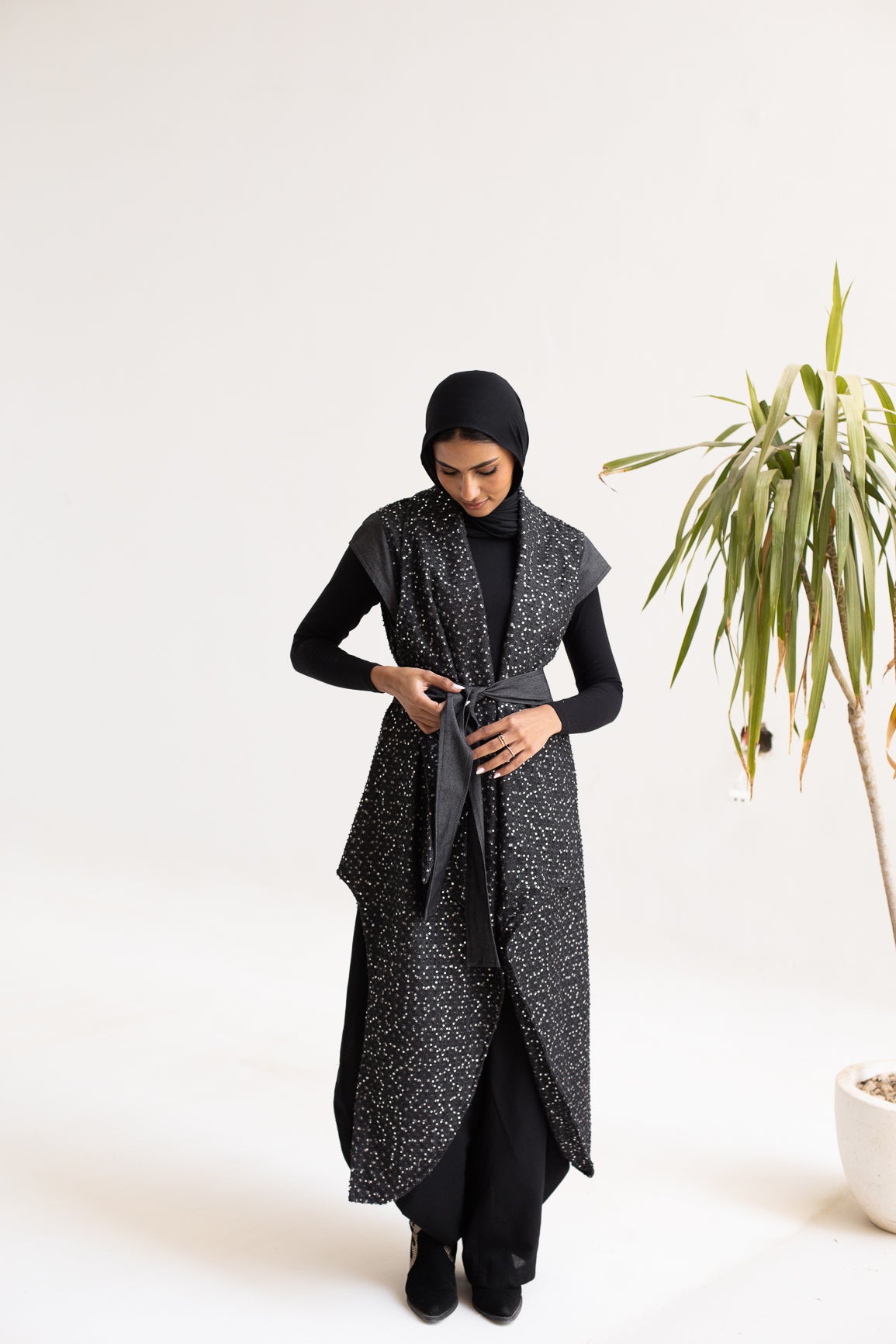 Leil Denim vest in black