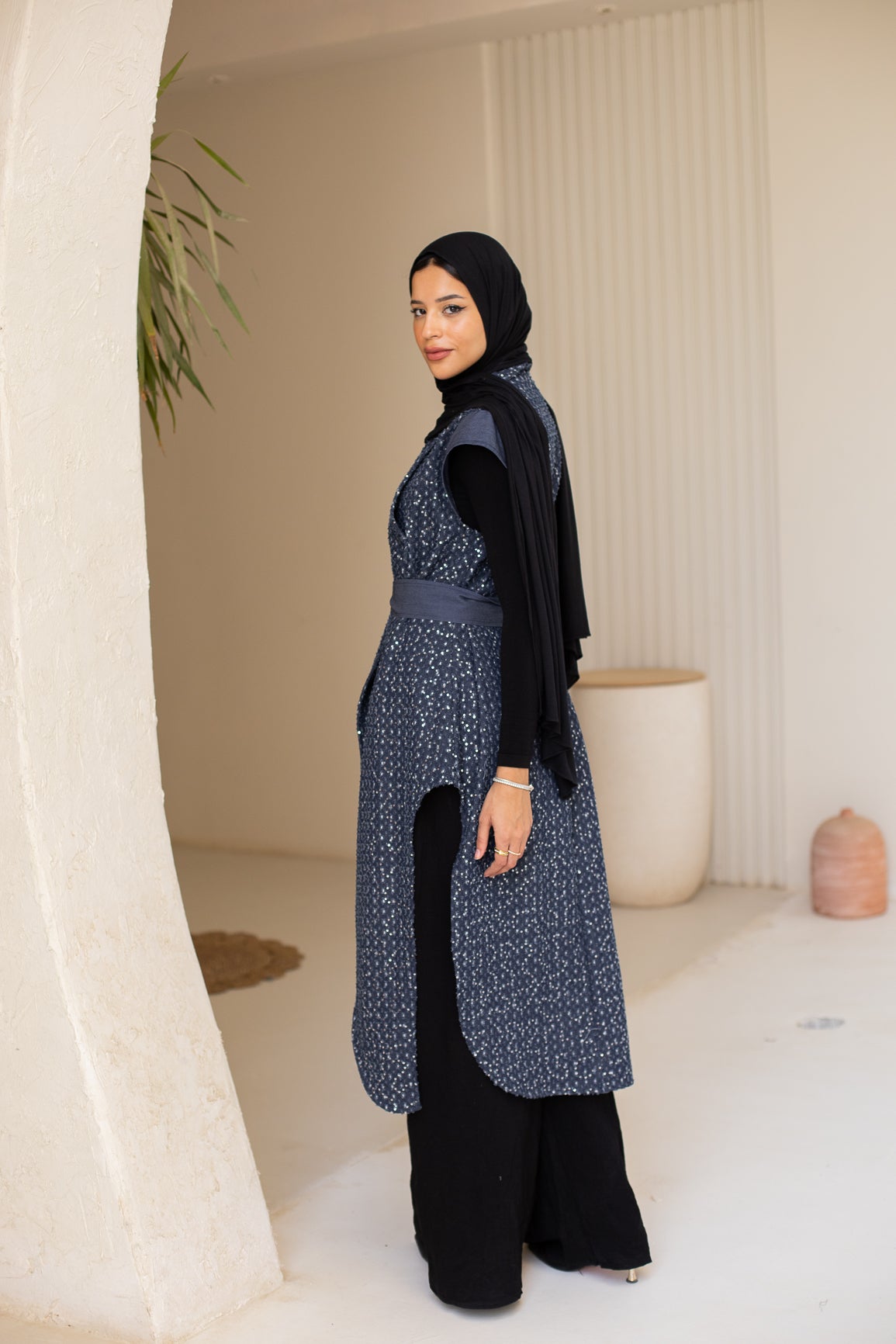 Leil Denim vest in Dark blue