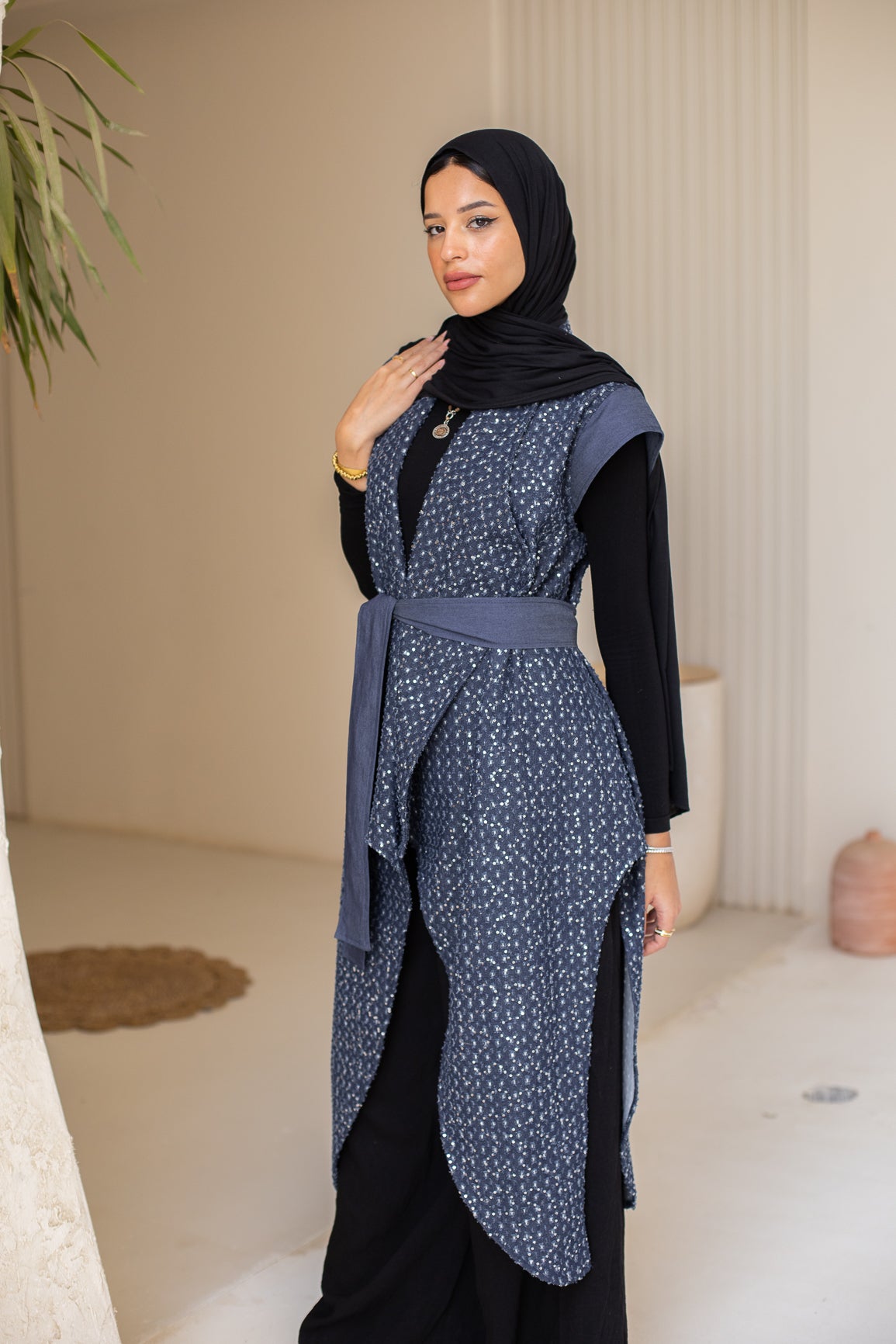 Leil Denim vest in Dark blue