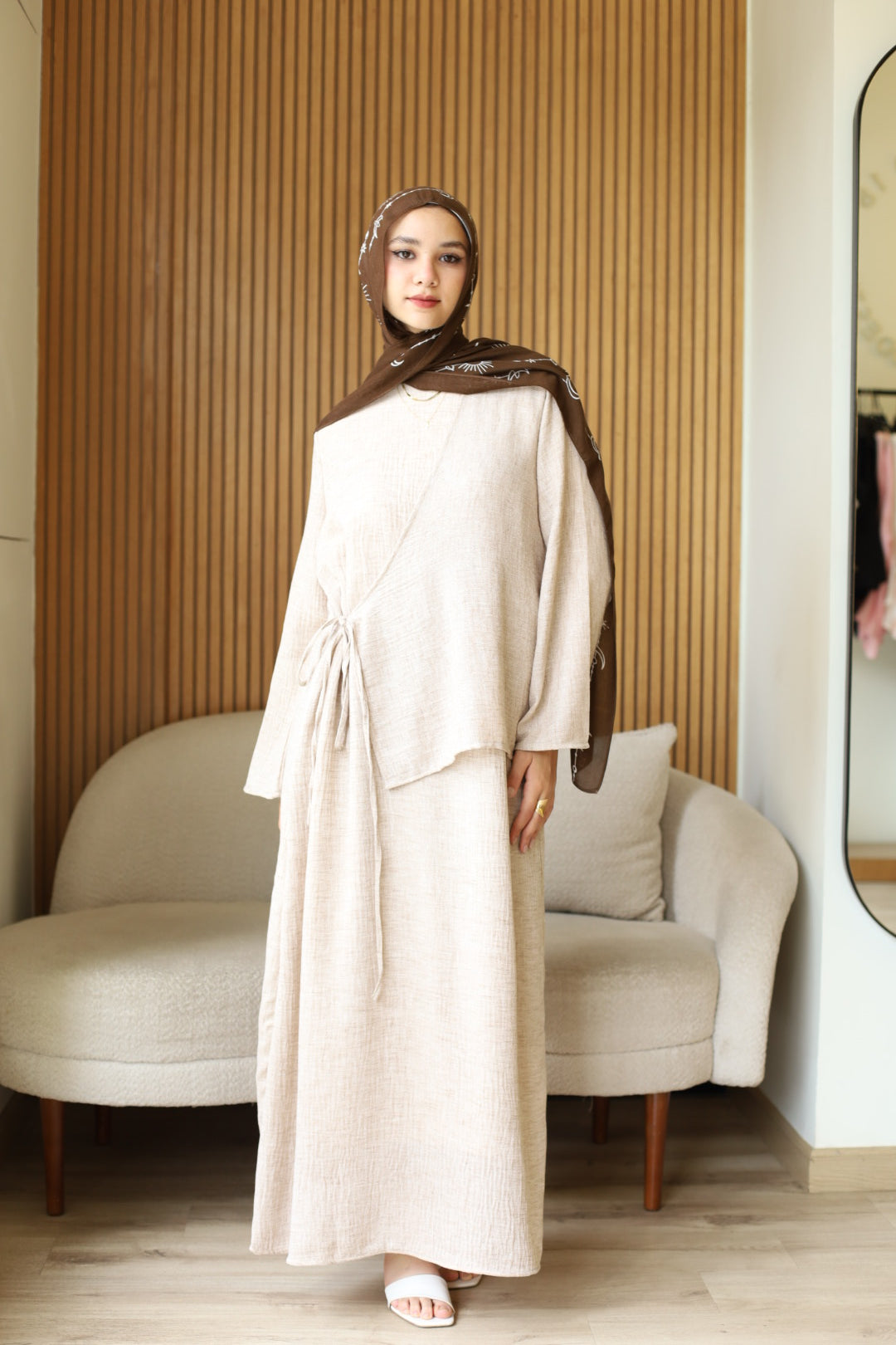 Lyra Dress In Beige