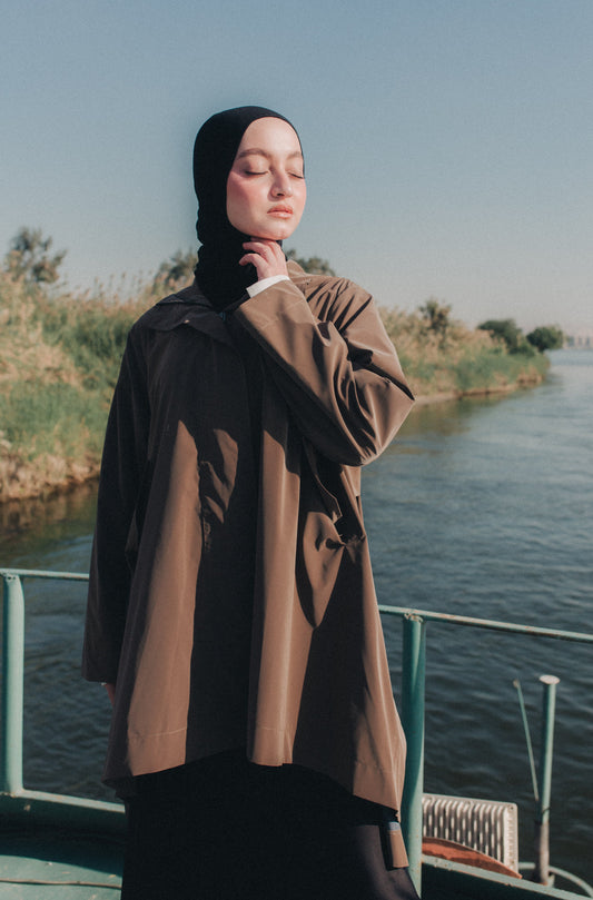 Rain Drops Jacket in Coffee