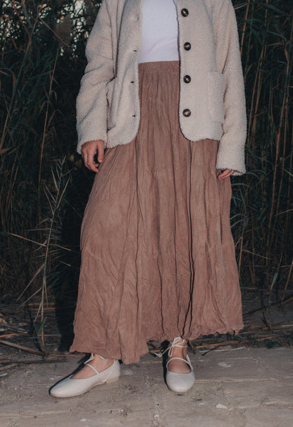 Crushed Skirt in Beige