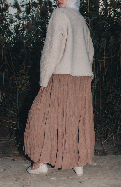 Crushed Skirt in Beige