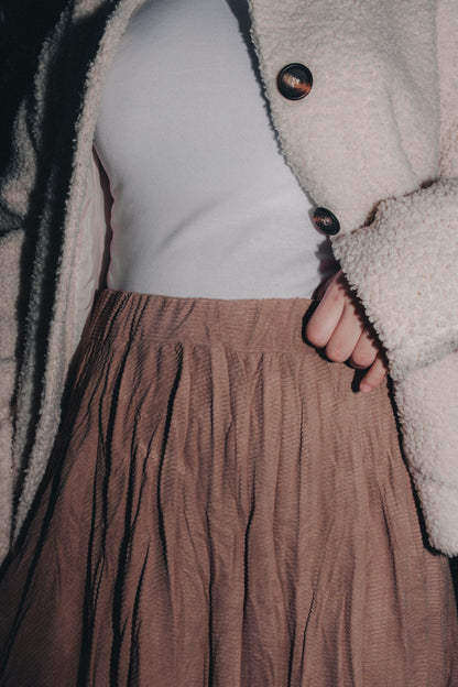 Crushed Skirt in Beige