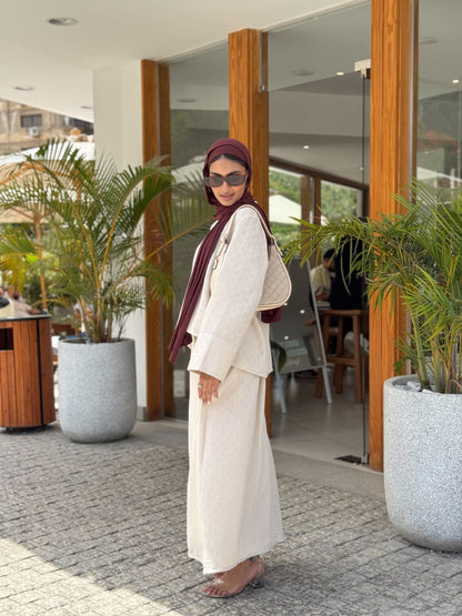 Weekend Linen Set In Beige