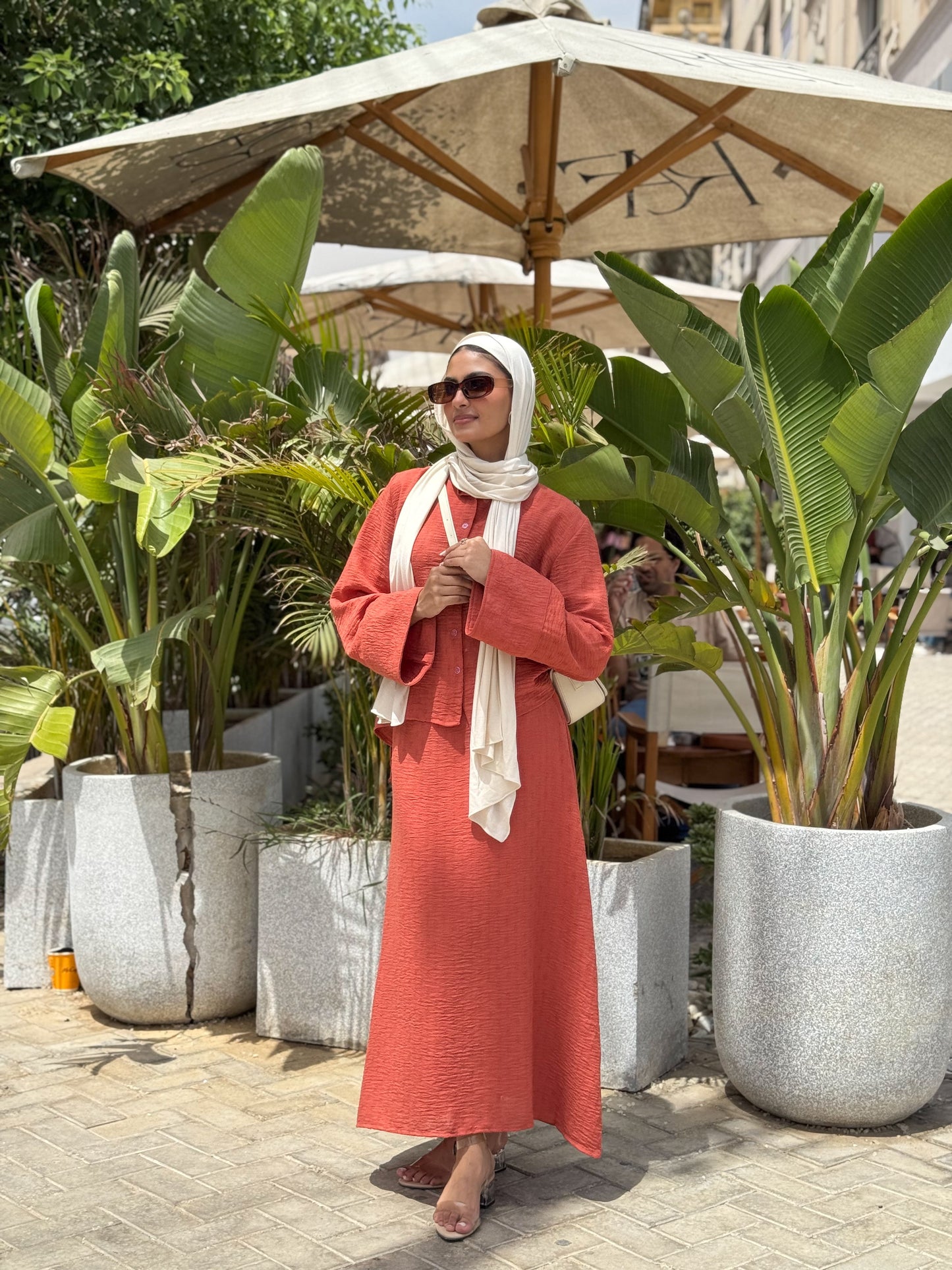 Weekend Linen Set In Orange