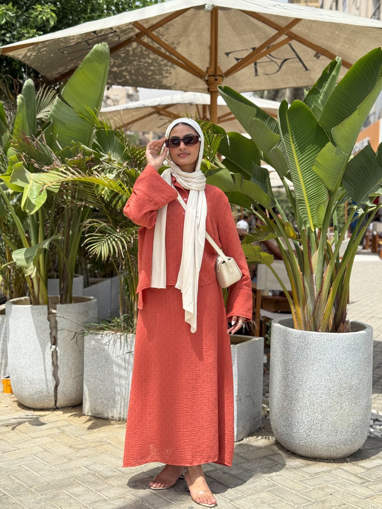 Weekend Linen Set In Orange