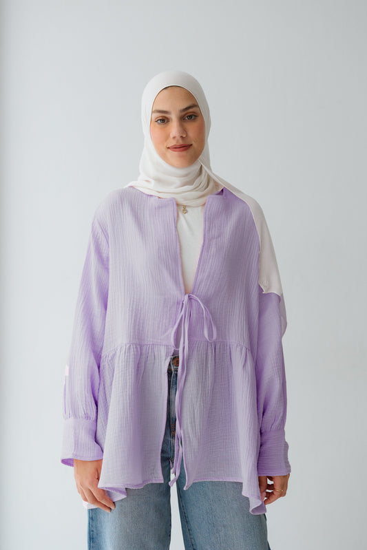 Bow Cardigan In Purple